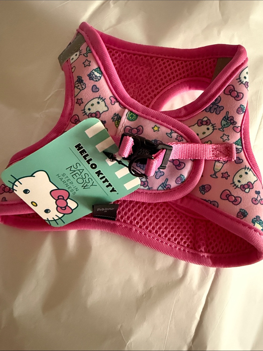 Hello Kitty x Sassy Meow. Pink Printed Pet  Harness